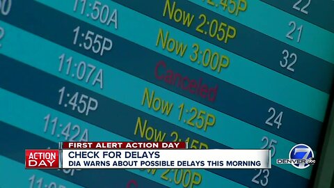 Check for delays at Denver International Airport as snow moves out
