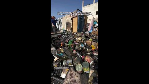 Aftermath of the Al-Aqsa Hospital yard where lsrael burned Palestinians alive.