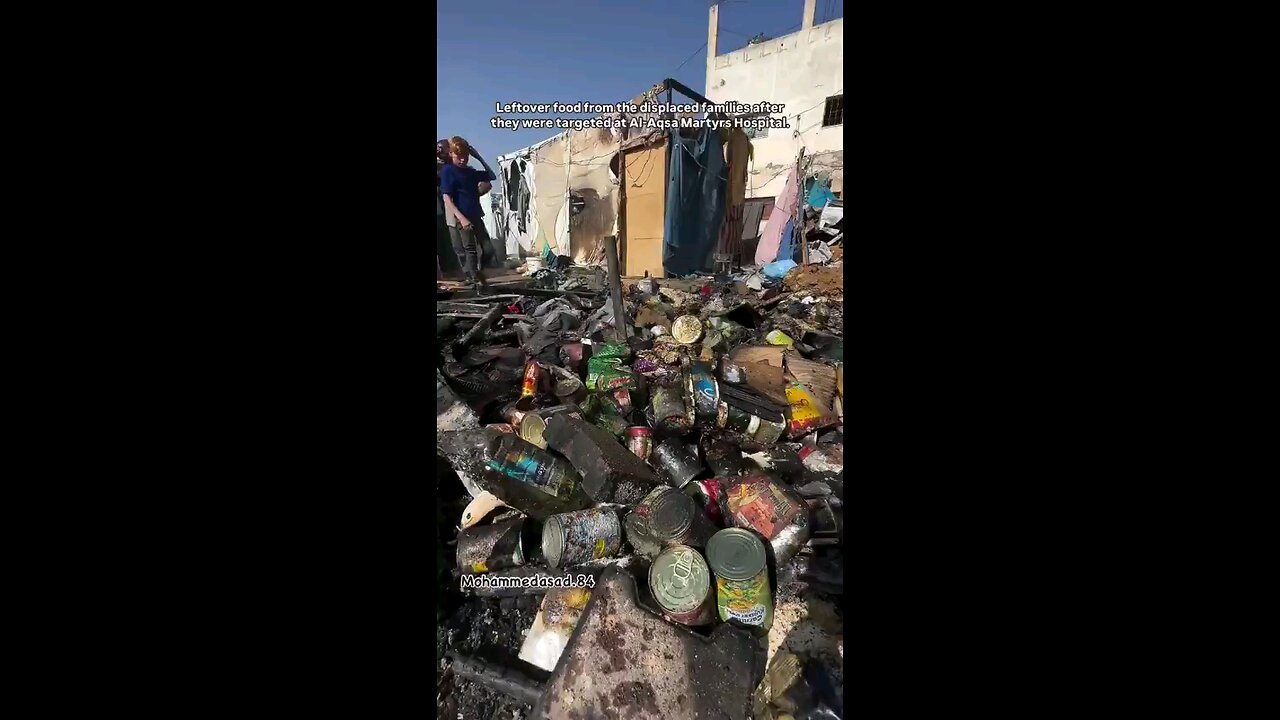 Aftermath of the Al-Aqsa Hospital yard where lsrael burned Palestinians alive.