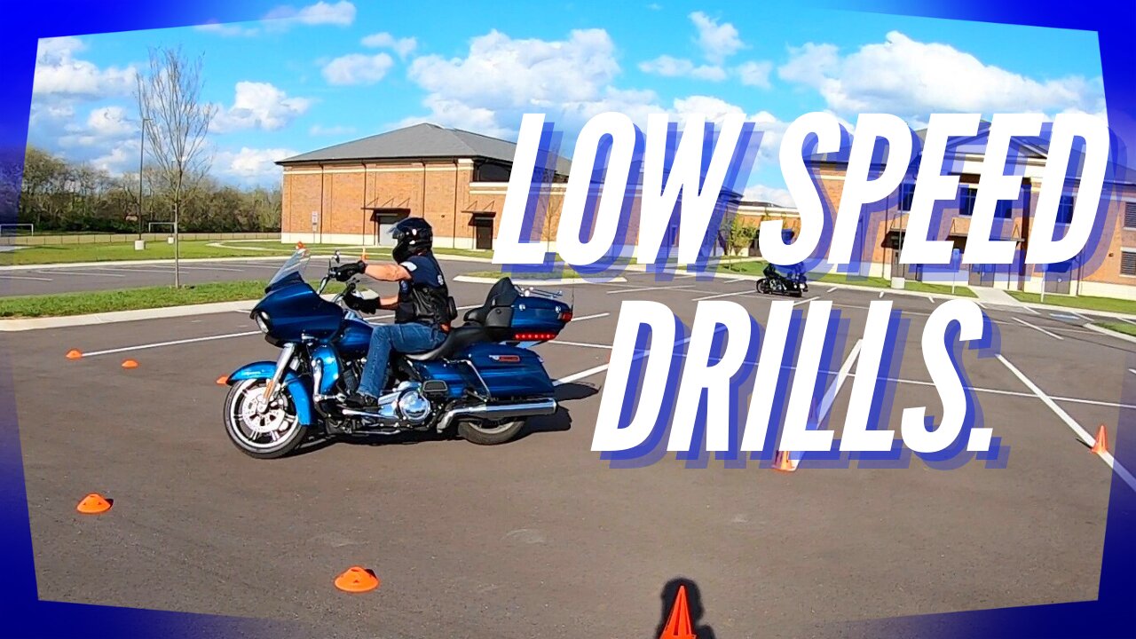 Low speed motorcycle drills practice