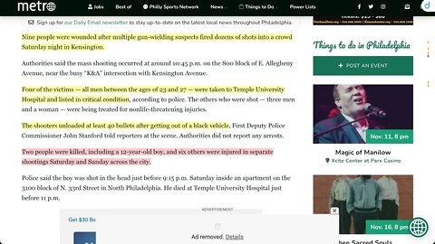 🟨 費城肯辛頓槍擊案造成9人受傷