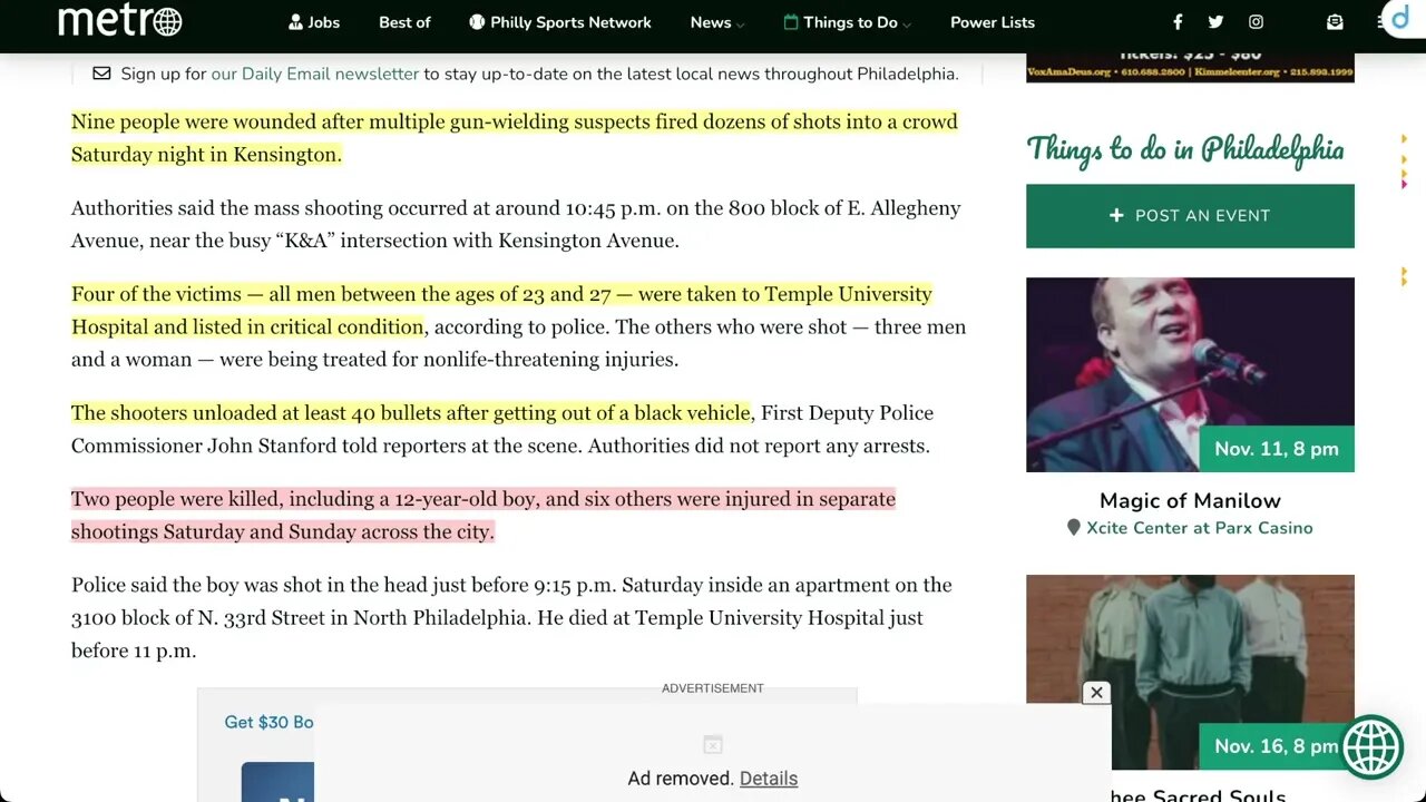 🟨 費城肯辛頓槍擊案造成9人受傷