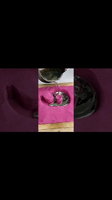Metal Casting with Kinetic Sand #shorts #shortsfeed #kineticsand