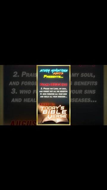 8.06.2022 | STORM MINISTRIES | #Shorts | Daily Bible Verse | PSALMS 103:2-3 (NIV)