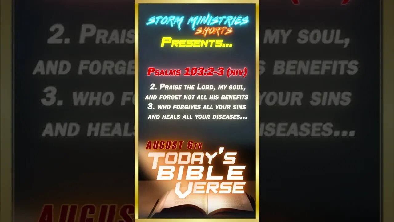 8.06.2022 | STORM MINISTRIES | #Shorts | Daily Bible Verse | PSALMS 103:2-3 (NIV)