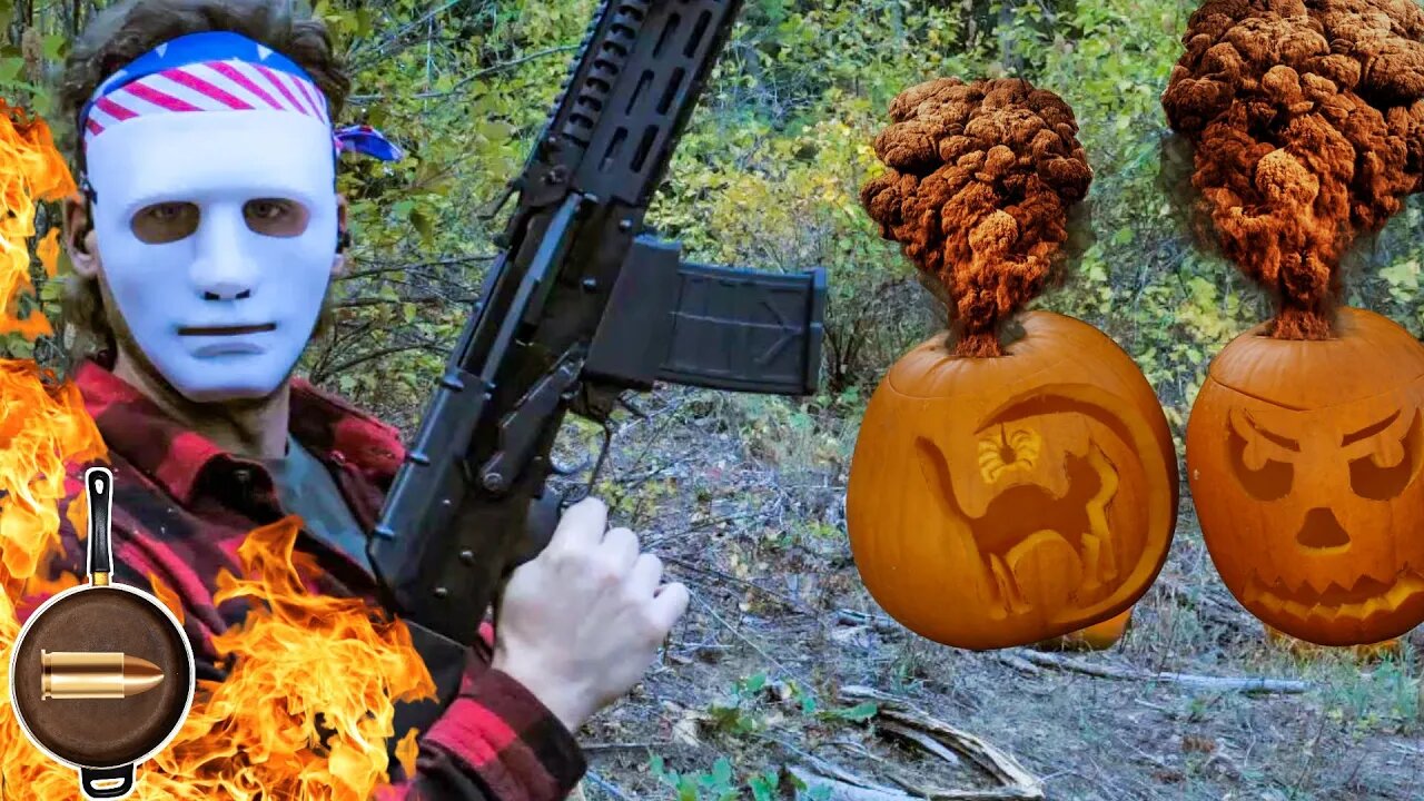 Pumpkin Carving With 12 Gauge Shotgun JTS M12 AK