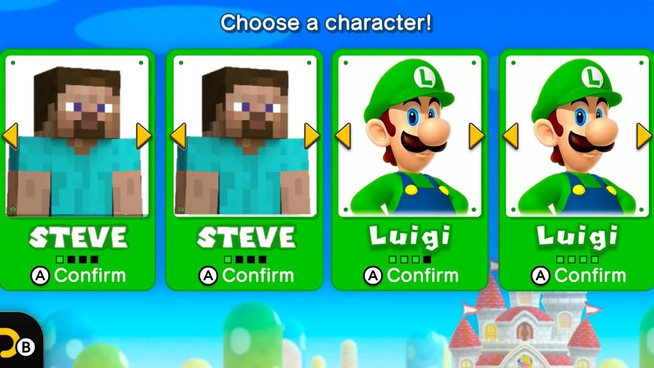 New Super Minecraft Bros. Wii: Steve's Adventure - 1 Player Co-Op Walkthrough #97 (HD)