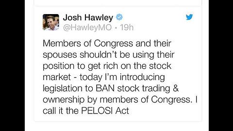 Josh Hawley REACTS To His BAN on Congress Trading Stocks Getting Shot Down 8-9-23 BlazeTV