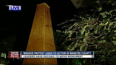 Manatee County Commissioners vote to move Confederate monument following arrests, massive protest