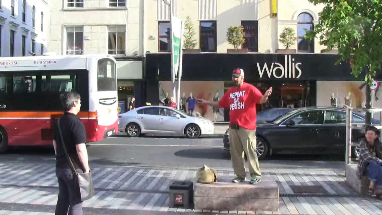 Irrational Atheist Reduced To ABSURDITY by STREET PREACHER! | Cork, Ireland | Kerrigan Skelly