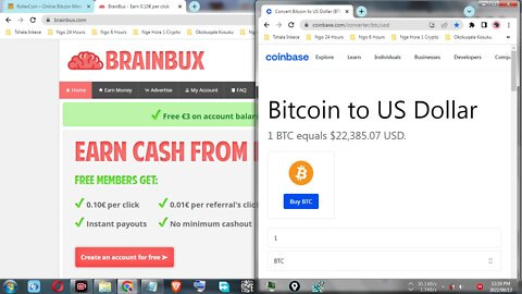 Make Bitcoin Money Viewing Paid To Click Adverts At Brainbux And Instant Withdraw At Coinbase