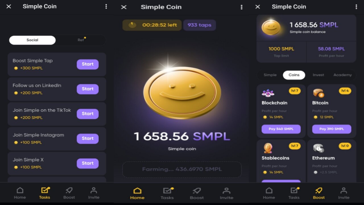 Simple Tap | How To Mine More Simple Coins | Upgrading Boosters | Token Airdrop 2024