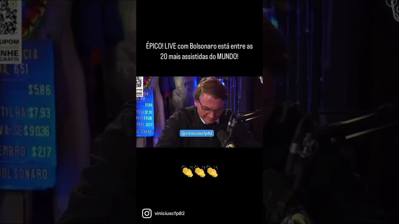 ÉPICO! LIVE com Bolsonaro está entre as 20 mais assistidas do MUNDO