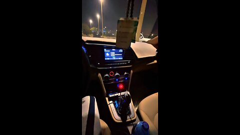 Night view with music in the car