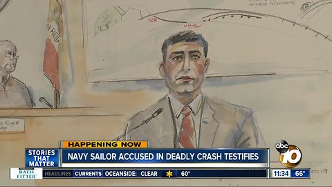 Navy man accused in deadly crash testifies in his own defense