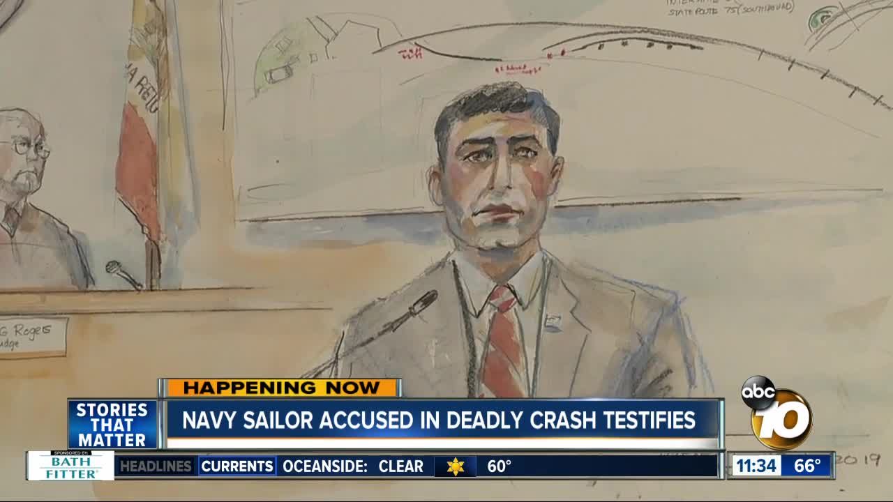 Navy man accused in deadly crash testifies in his own defense