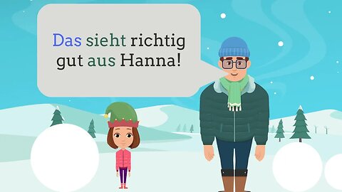 Deutsch lernen | Dialog | Schneemann bauen ☃️❄️ | Wortschatz | Verben