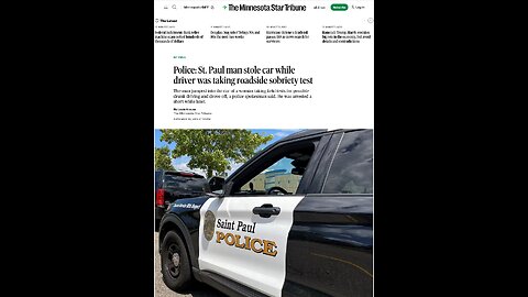 St. Paul man stole car while driver was taking roadside sobriety test