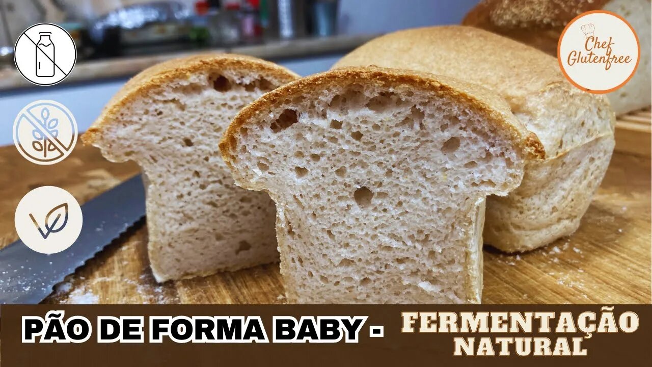 Pão de Forma Baby de Fermentação Natural | Sem Glúten, Sem Lactose e Vegano