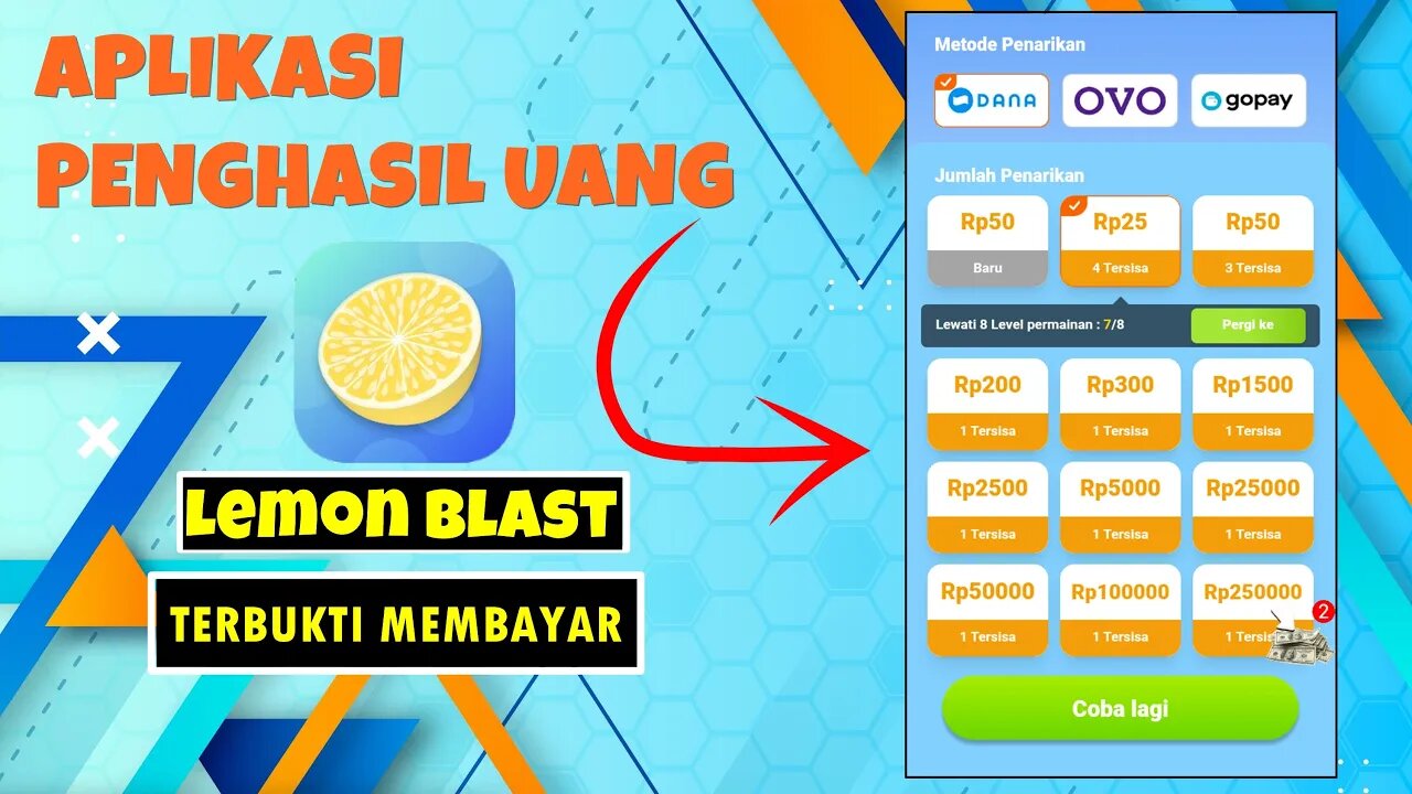 APLIKASI PENGHASIL UANG GRATIS TERBARU TERBUKTI MEMBAYAR | LEMON BLAST