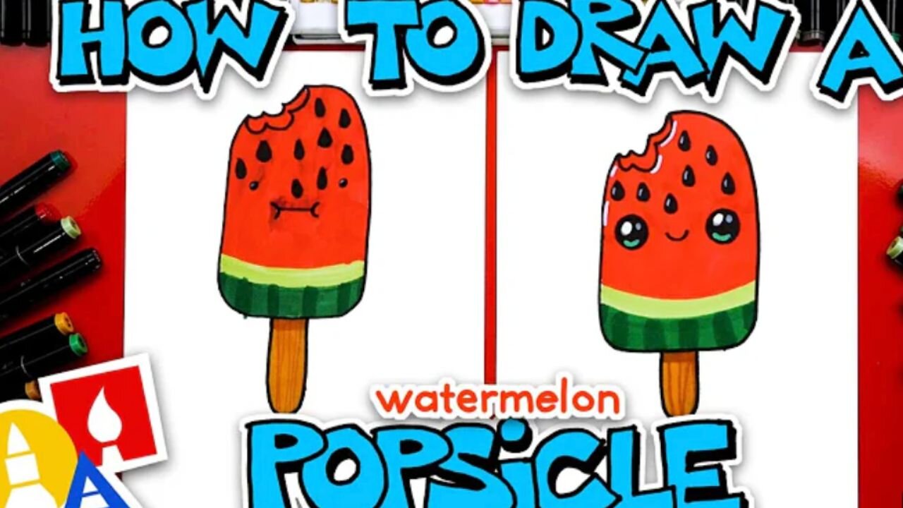 How To Draw A Funny Watermelon Popsicle