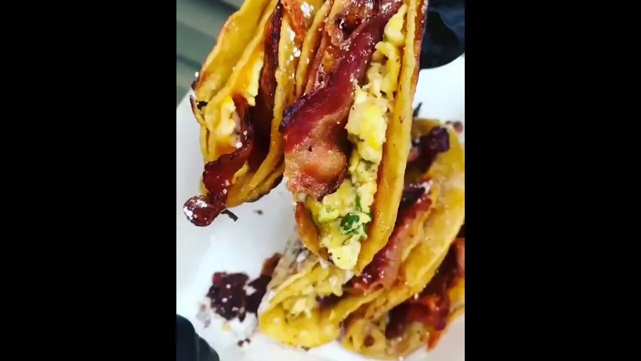 Incredible breakfast tacos | @fatcharlesbbq on IG 🥓🍳🧀 #shorts