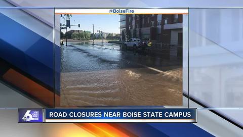 Road closures due to water main break on Boise State Campus