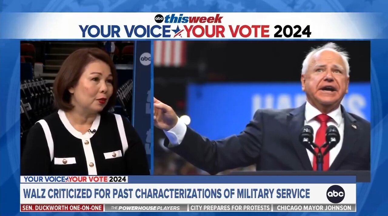 Sen Tammy Duckworth Defends Tim Walz Lying About His Military Record