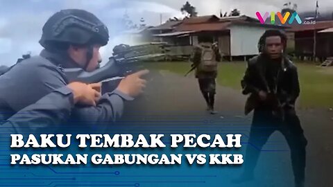 REKAMAN KKB vs Pasukan Gabungan Baku Tembak, Pos Hingga 3 Kendaraan Dibakar