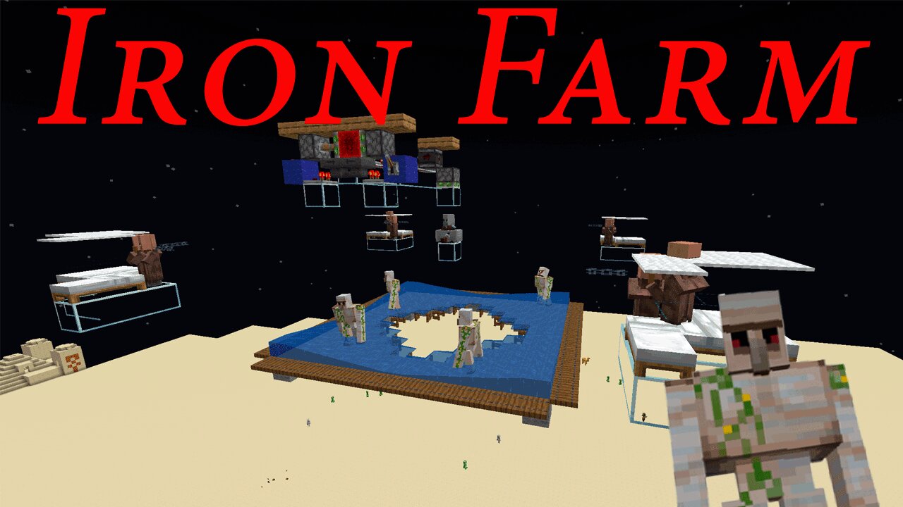 Minecraft Iron Farm 5k Ingots per hour.