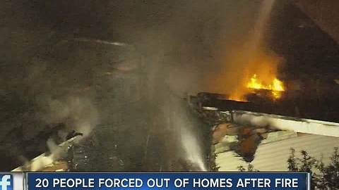 20 people forced out of homes after fire