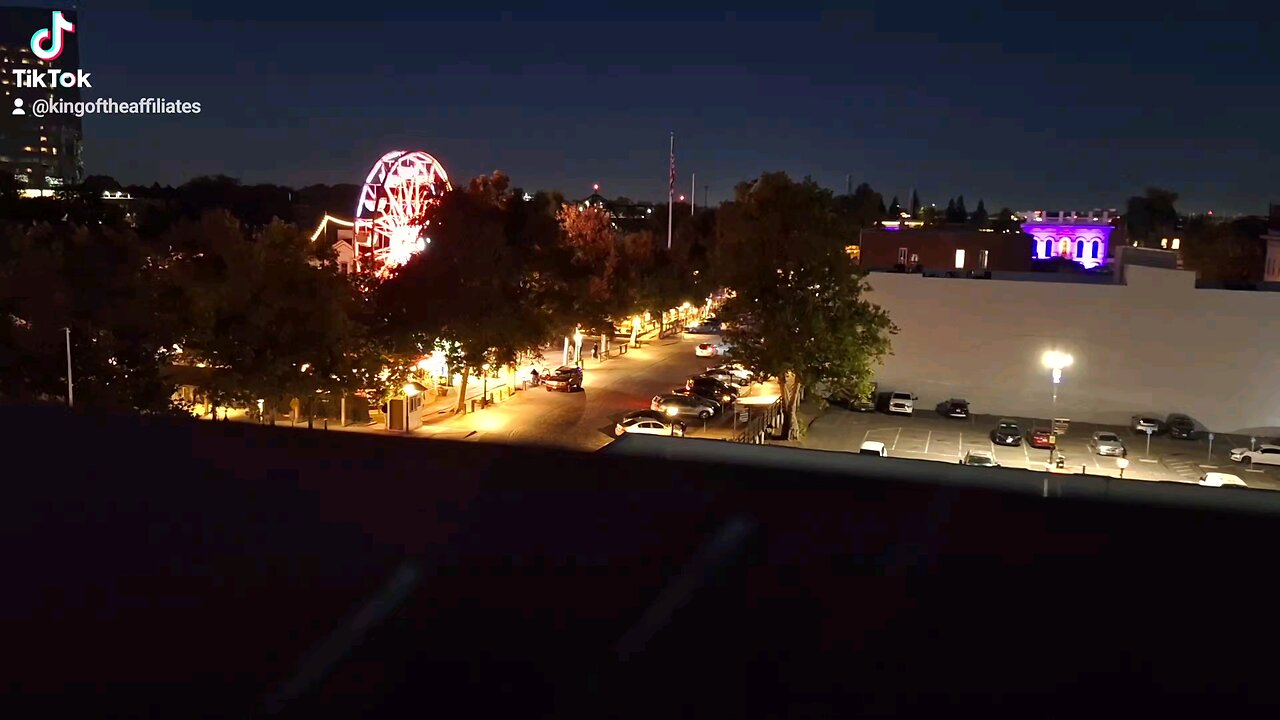 Old Sacramento - View Waterfront and Ferris Wheel - Time Lapse