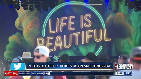 Early Bird tickets for Life is Beautiful available on Thursday