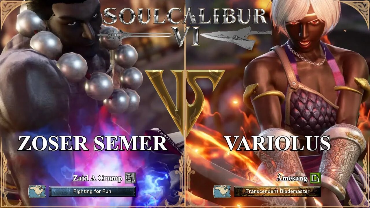 SoulCalibur VI — Zaid A Crump (Zoser Semer) VS Amesang (Variolus) | Xbox Series X Casual