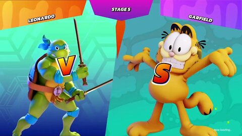 Nickelodeon All Star Brawl |Arcade Mode Stage 5 | Leonardo vs Garfield