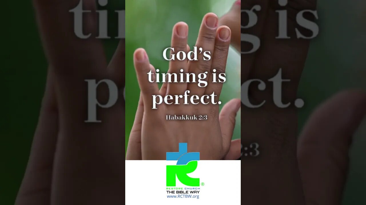 GOD'S TIMING...www.RCTBW.org