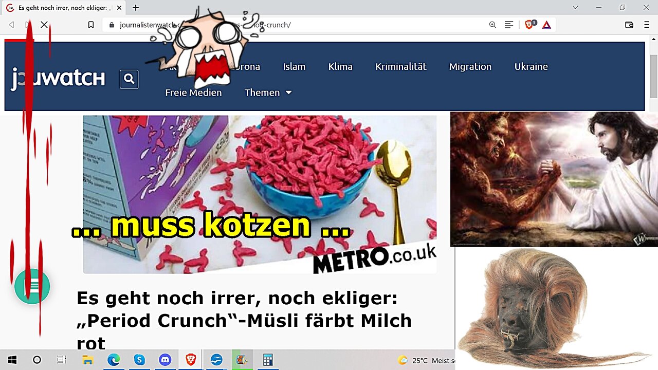 „Es geht noch irrer, noch ekliger: „Period Crunch“-Müsli färbt Milch rot, usw.!!! ...