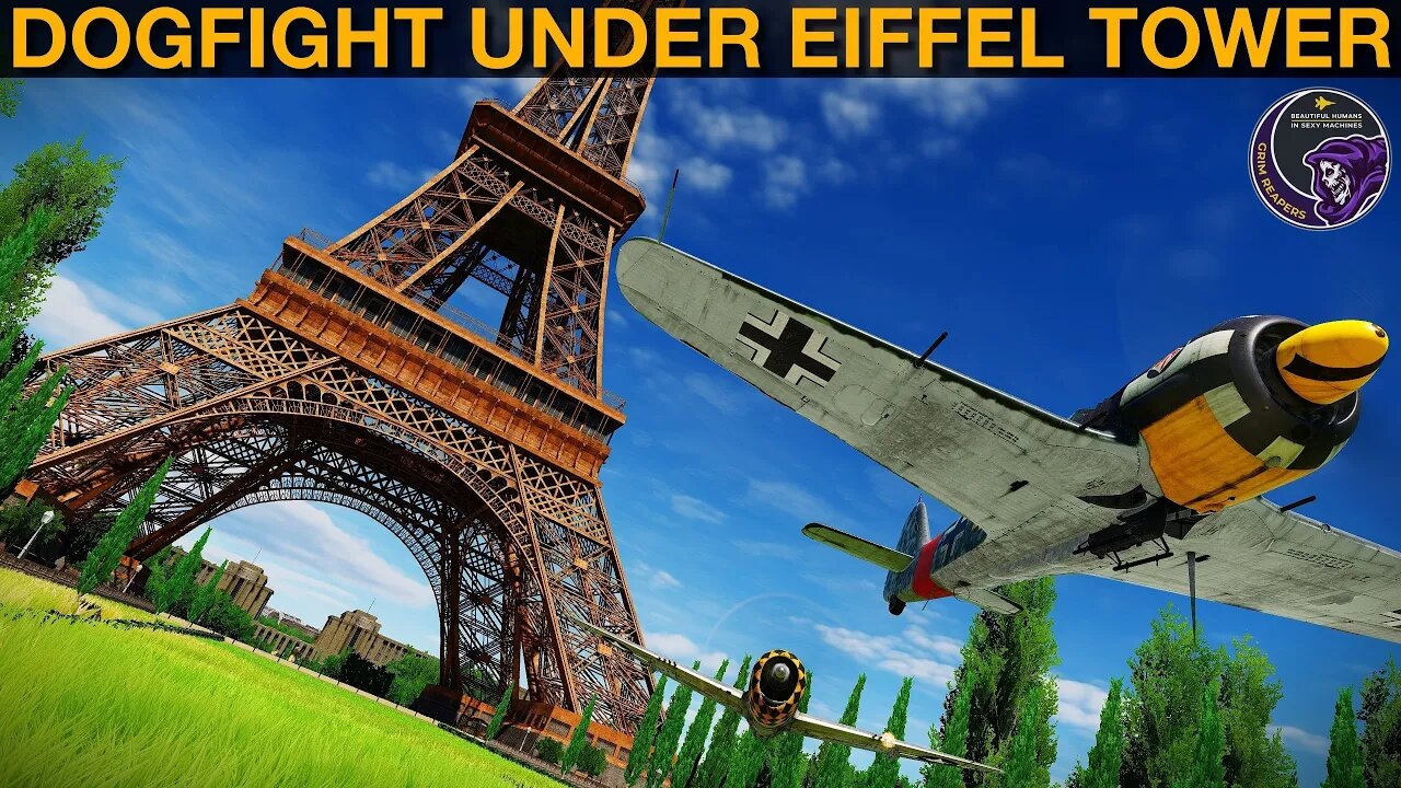 P-47D Thunderbolt vs FW-190A-8 Anton: Dogfight Under The Eiffel Tower | DCS WORLD