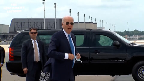 Proof of life: Biden runs out of his motorcade, yells at reporters, and bounces up the big boy stairs like he never has. The press: "Why did you drop out?"