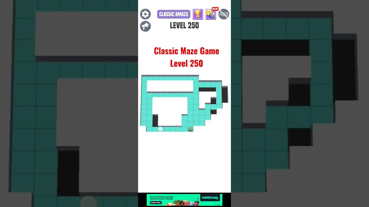 Classic Maze Game Level 250. #shorts