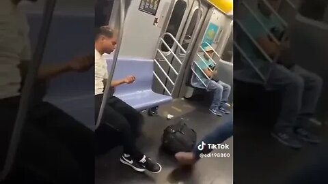 Spanish subway train fight