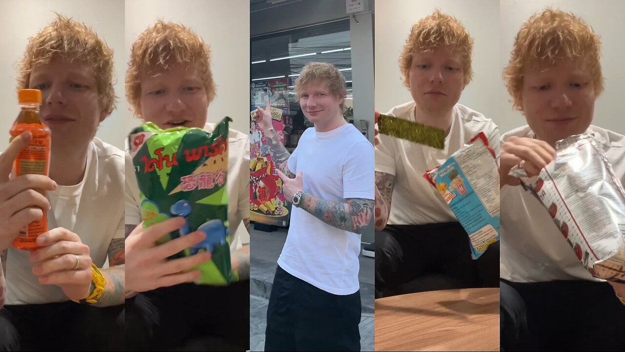 Ed Sheeran Explores 7/11 Supermarket Snacks in Thailand!