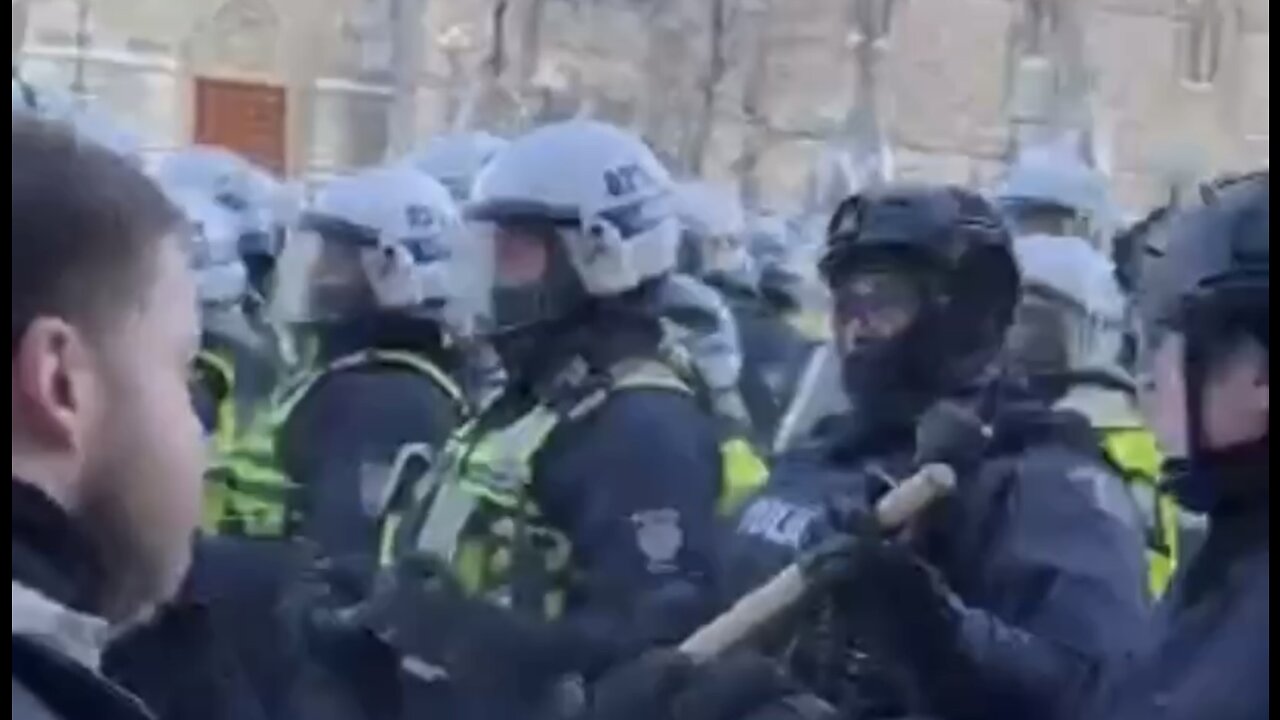 The Police in Ottawa are back this morning Armed with Wooden Batons