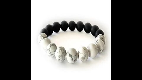 PEACE AND STRESS RELIEF MENS BRACELET (HOWLITE AND ONYX)