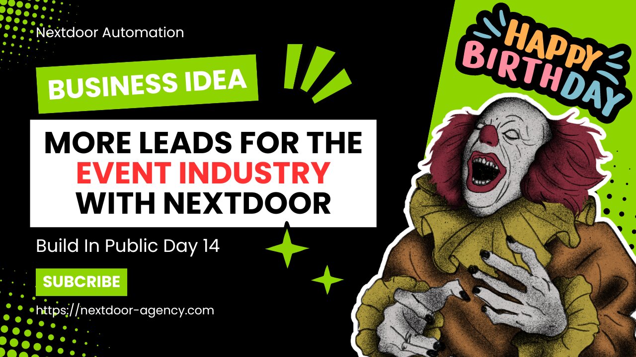 More Leads for the Event Industry with Nextdoor - Build in Public Day 14