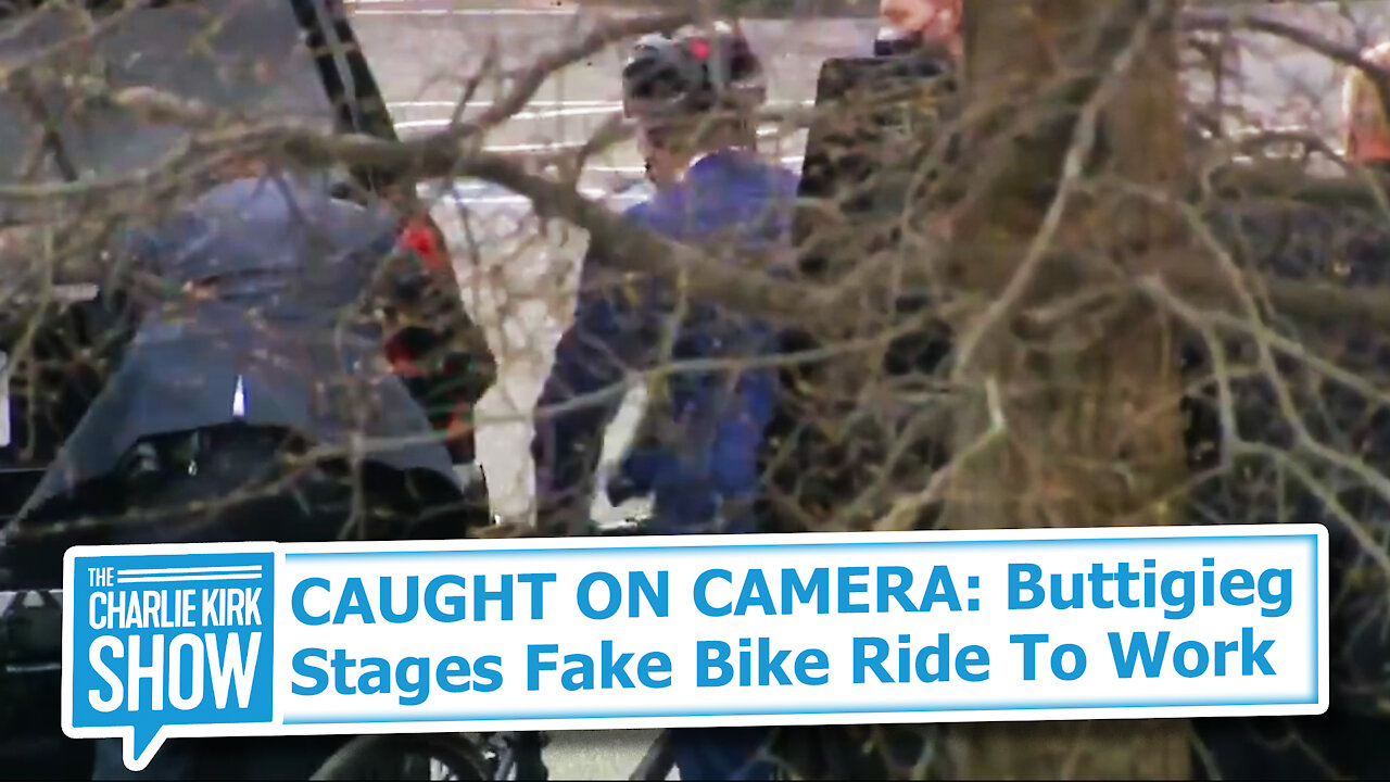 CAUGHT ON CAMERA: Buttigieg Stages Fake Bike Ride To Work