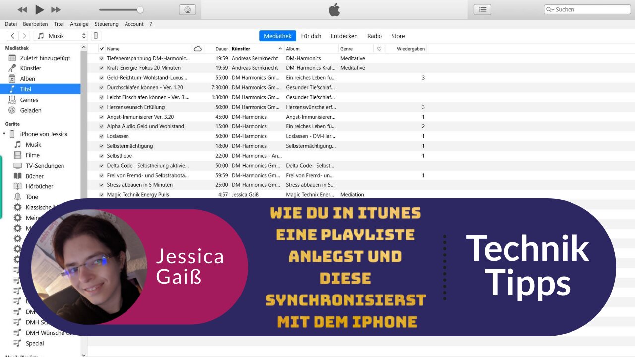 Wie du in Itunes eine Playliste anlegst und diese synchronisierst mit dem Iphone