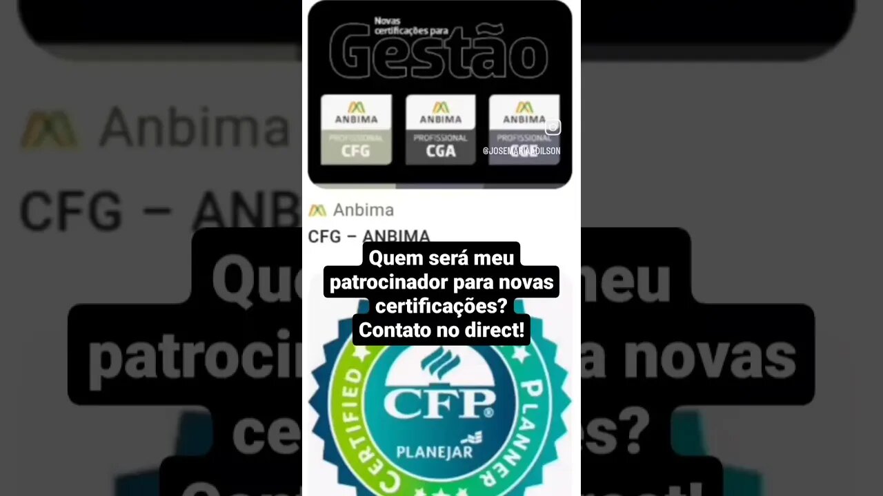 quem será meu patrocinador para novas conquistas em certificações?