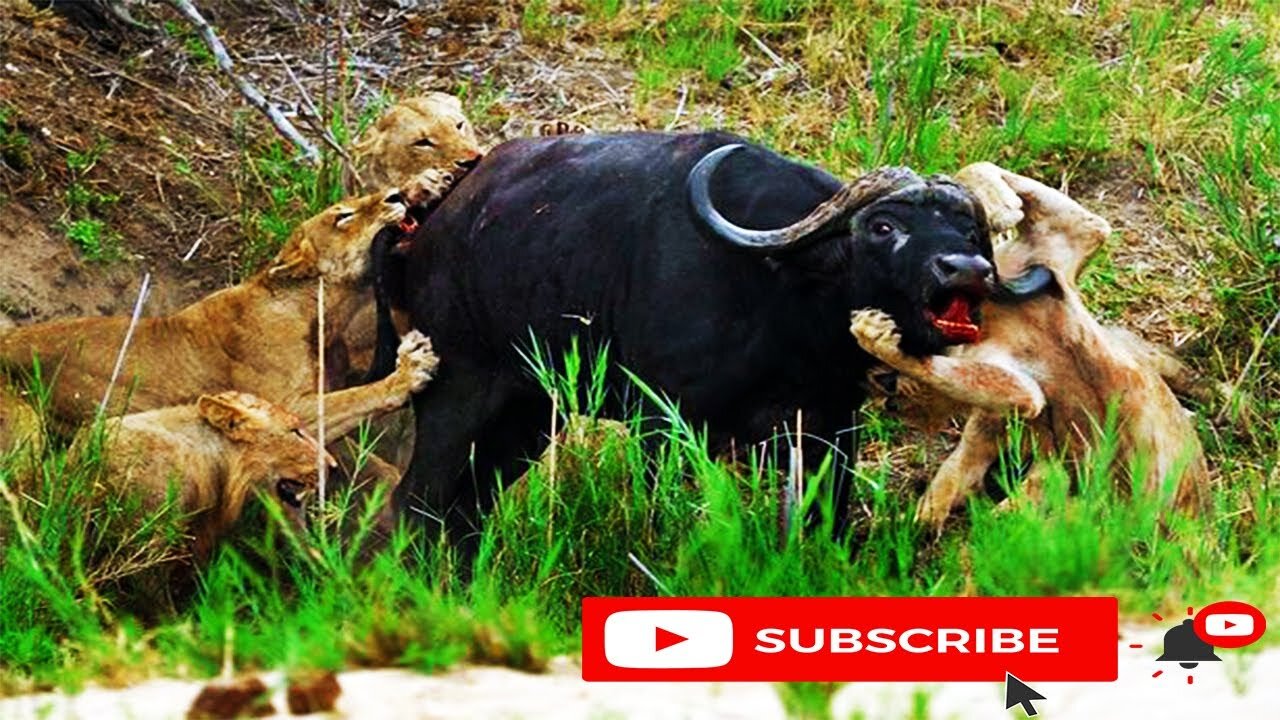 Lion VS Buffalo Amazing Fight | Epic Battle Lions And Buffalo | Lion Attacks | Animal's Galaxy