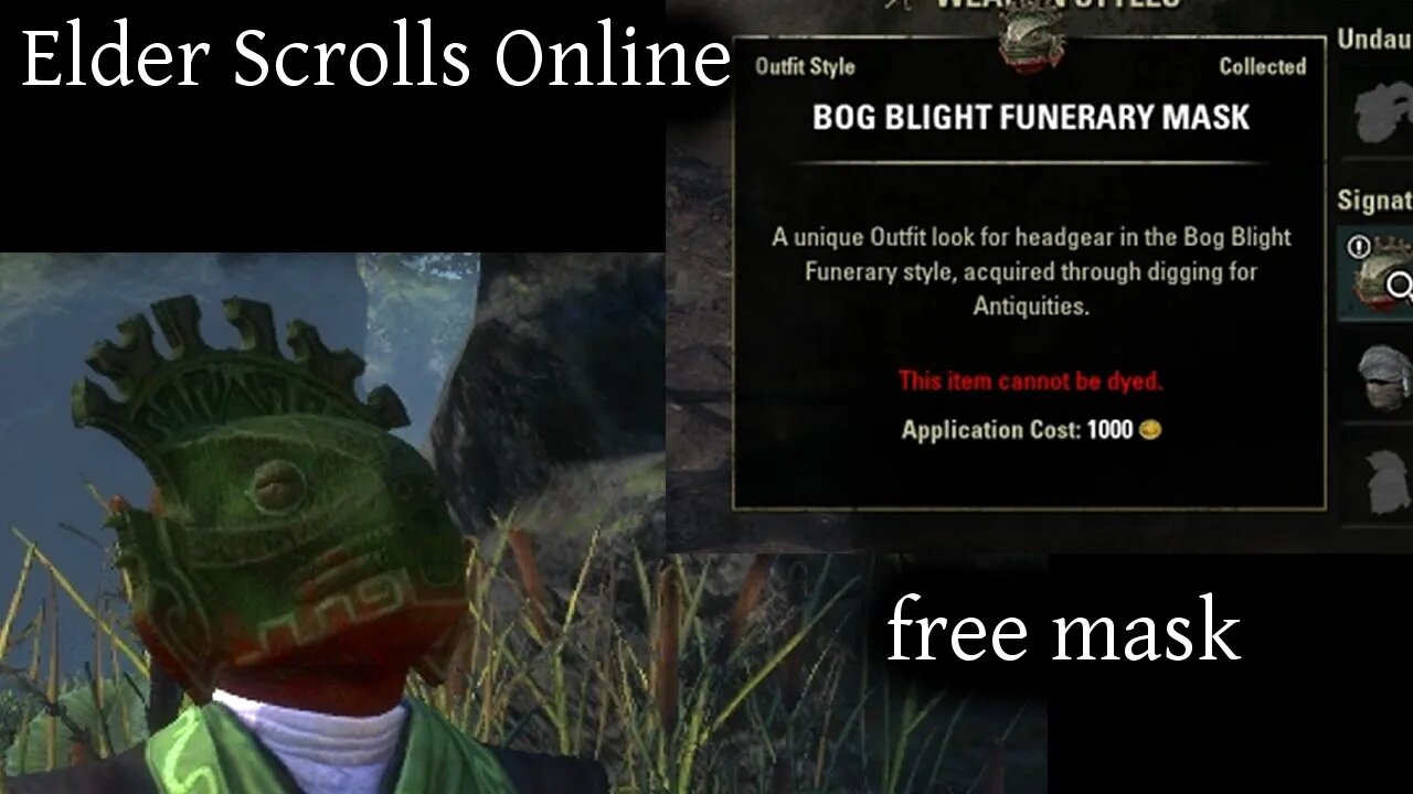 Bog Blight Funerary Mask [ESO scrying lead] free Head Style unlock